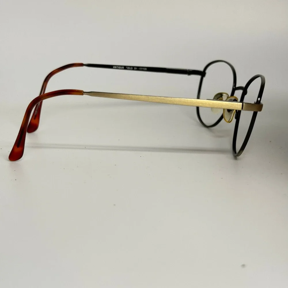 Coast 331 Antique Gold Eyeglasses Frames 51-17-135 Oval Metal Vintage Style